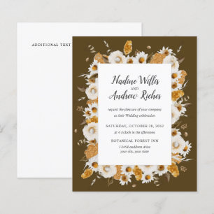 Papier Budget rustique Chamomile Mimosa cadre Mariage