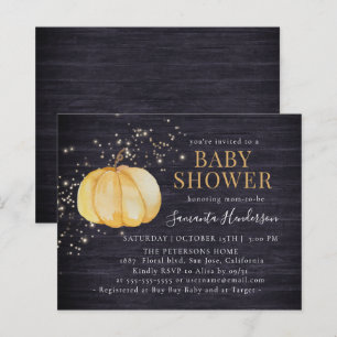 Papier Budget Rustique Citrouille de bois Baby shower bri