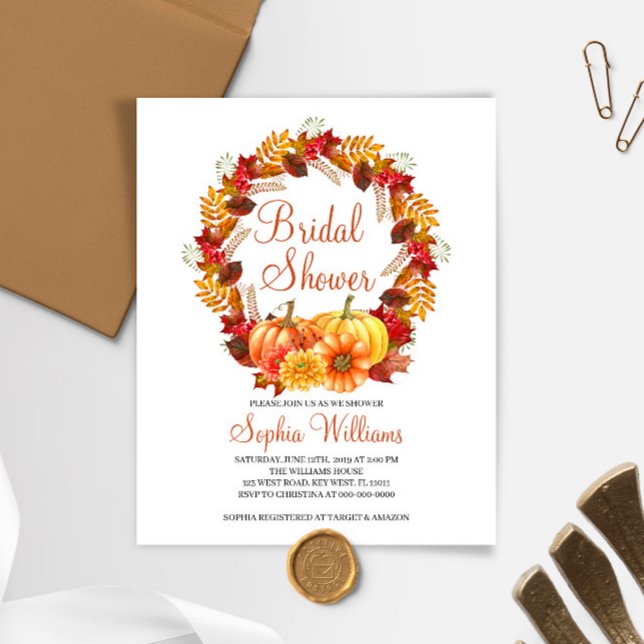 Papier Budget Rustique Citrouille nuptiale Invitation de  (Créateur téléchargé)