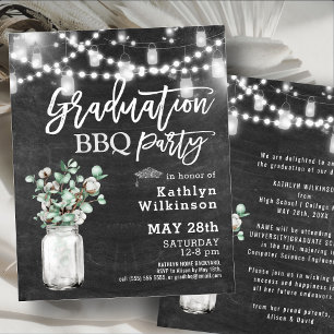 Papier BUDGET Rustique Eucalyptus Graduation BBQ Invitati