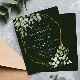 Papier Budget Rustique Eucalyptus & Mariage Or - Vert