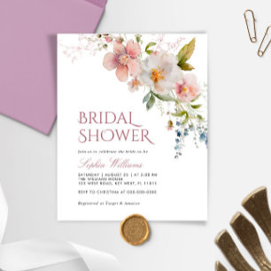 Papier Budget Rustique Fleur sauvage nuptiale Invitation 