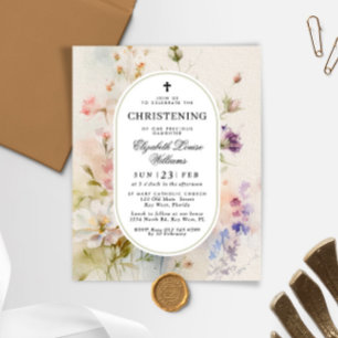 Papier Budget Rustique Fleurs sauvages Christening Invita