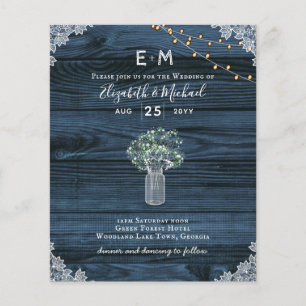 Papier BUDGET Rustique Gypsophila éclaire Mason Jars Invi