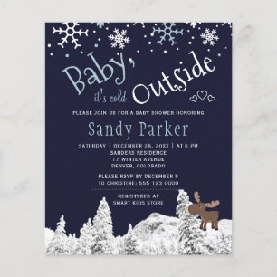 Papier Budget rustique hiver garçon baby shower invitatio