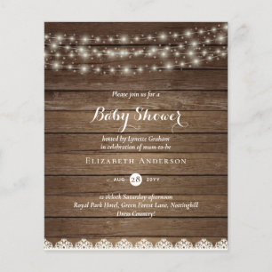 Papier Budget Rustique Lumières Mason Jars Lace Baby show