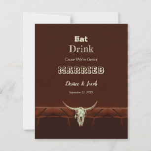 Papier Budget Rustique Manger Boire Marié Mariage Bull Cr