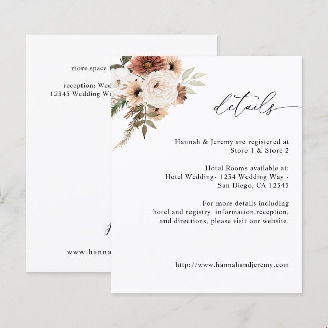 Papier Budget Rustique Neutre Bohème Floral (Devant / Derrière)