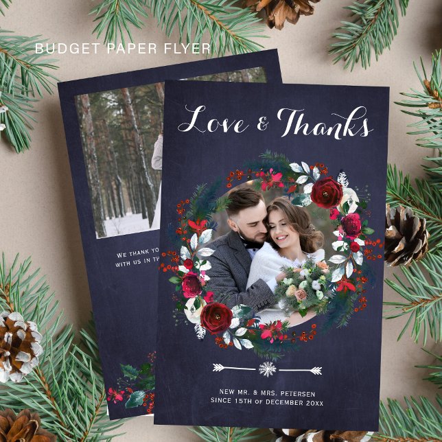 Papier Budget rustique Noël photo mariage merci (Créateur téléchargé)
