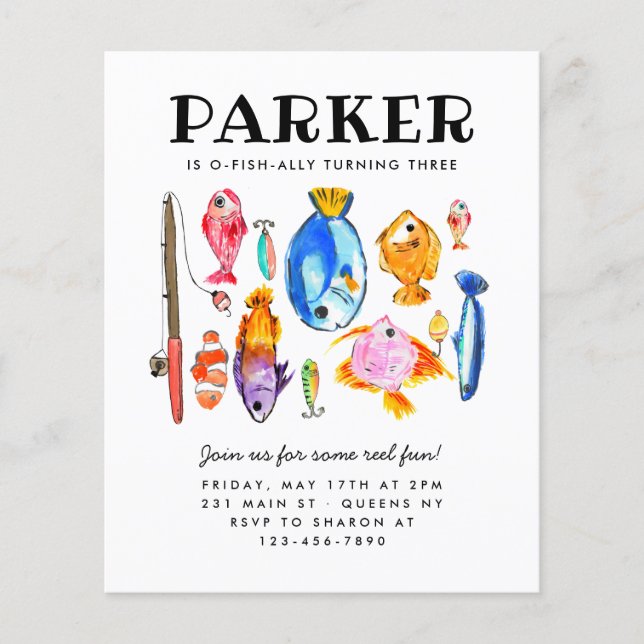 Papier Budget Rustique O-Fish-al Reel pêche amusante Anni (Devant)