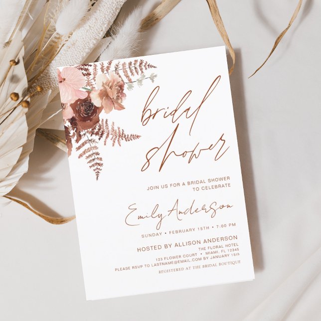 Papier Budget Rustique Terracotta Floral Boho Fête des ma (Créateur téléchargé)