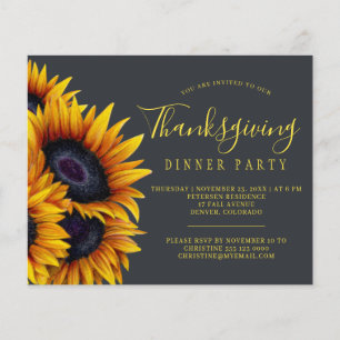 Papier Budget rustique Thanksgiving diner party Invitatio