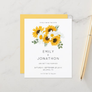 Papier Budget Rustique Tournesols Jaune Enregistrer La Da