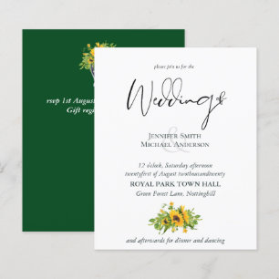 Papier Budget Rustique Tournesols Mariage Sud