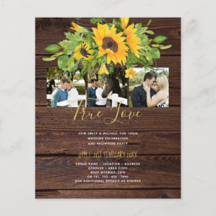 Papier Budget Rustique Tournesols photo Invitations de ma