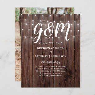 Papier BUDGET Rustique Woodland Lumières Mariage Invite