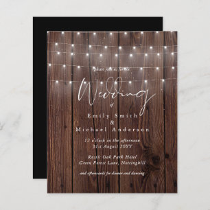 Papier BUDGET Rustique Woodland Lumières Mariage Invite
