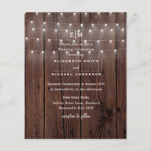 Papier BUDGET Rustique Woodland Lumières Mariage Invite