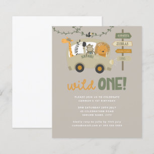Papier Budget Safari Animaux Wild Un Anniversaire Invitat
