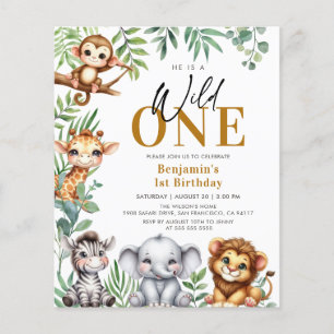 Papier Budget Safari Wild One Animaux 1er anniversaire In