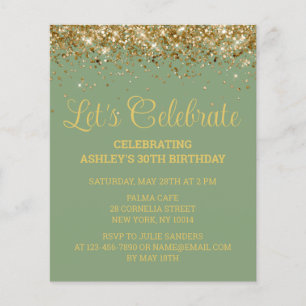 Papier Budget Sage Green 30e anniversaire Invitation de f