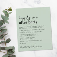 Budget Sage Green Mariage Réception Invitation