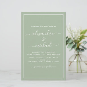 Papier Budget Sage Green Mariage Typographie moderne