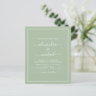 Papier Budget Sage Green Mariage Typographie moderne
