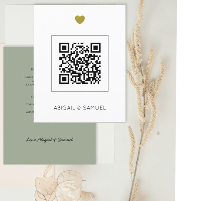 Papier Budget Sage QR Code Tout en un Faire-part de maria (Créateur téléchargé)
