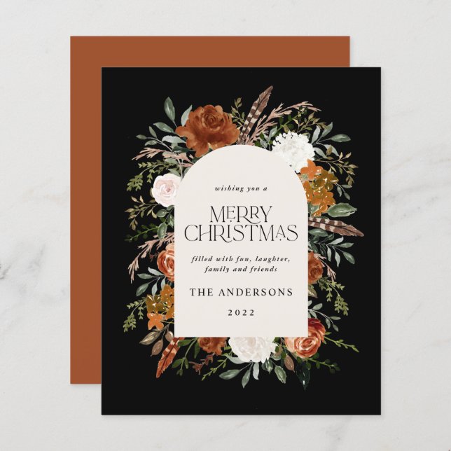 Papier Budget Sage vert élégant botanique élégant arche (Devant / Derrière)