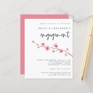 Papier Budget Sakura Cherry Blossom Invitation Fiançaille