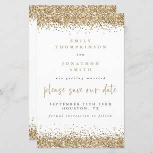 Papier Budget Script Gold Parties scintillant Mariage Enr