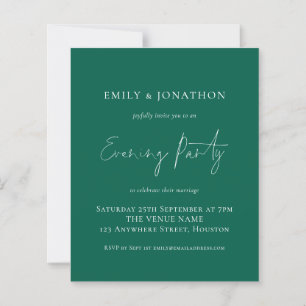 Papier Budget Script Mariage soirée Emerald Green