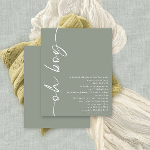 Papier Budget Script Oh Boy Sage Baby shower