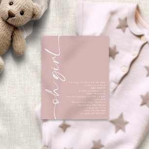 Papier Budget Script Oh Girl Dusty Baby shower Rose