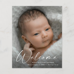 Papier Budget Script Welcome Baby Photo Merci