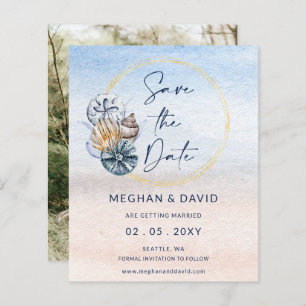 Papier Budget Seashells Summer Beach Photo Enregistrer la