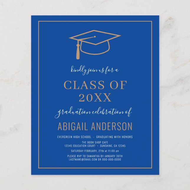 Papier Budget Simple 2023 Graduation Photo Invitation (Devant)