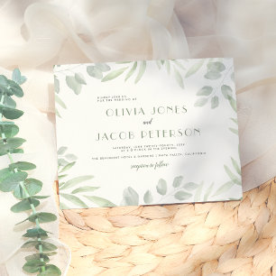 Papier Budget Simple Aquarelle Foliage Mariage botanique