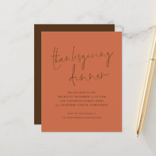 Papier Budget Simple Dîner Thanksgiving Terrracotta