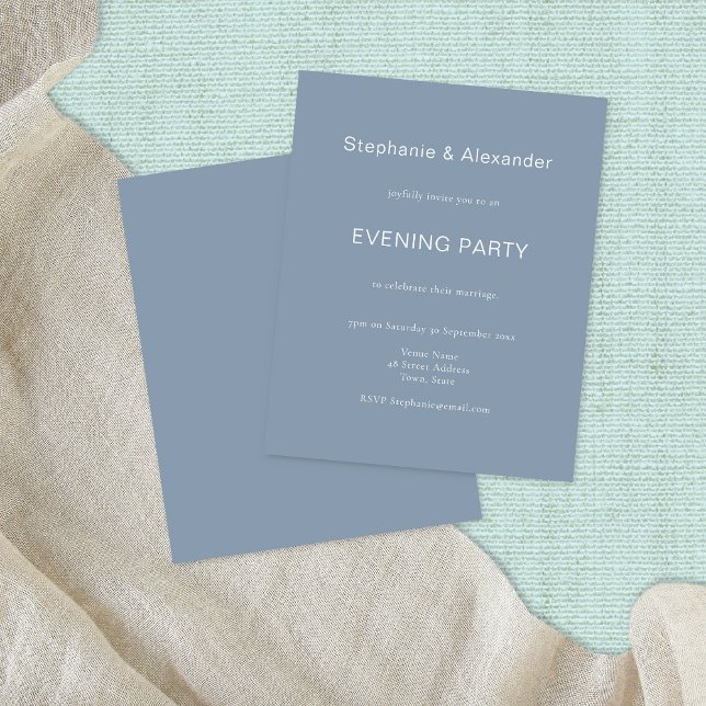 Papier Budget Simple Dusty Blue Invitation de soirée (Créateur téléchargé)