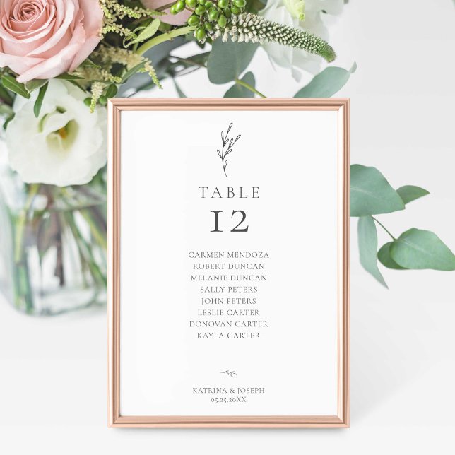 Papier Budget Simple Élégant Minimum Mariage Siège (Créateur téléchargé)