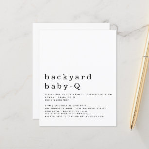 Papier Budget Simple Jardin bébé Q BBQ Douche Invitation