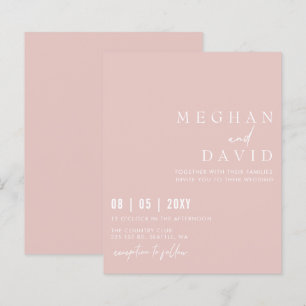Papier Budget Simple Moderne Faire-part de mariage Blush