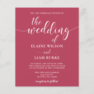 Papier Budget Simple Moderne Faire-part de mariage Magent