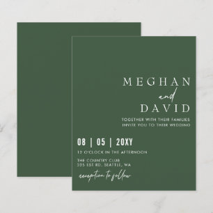 Papier Budget Simple Moderne Faire-part de mariage Vert