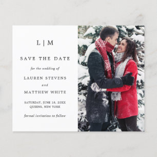 Papier Budget simple noir et blanc Enregistrer la date