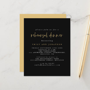 Papier Budget Simple Noir Répétition Dîner Invitation