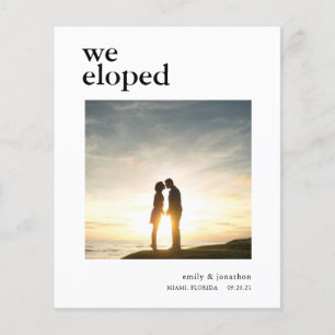 Papier Budget Simple Nous Avons Elopé Faire-part Photo