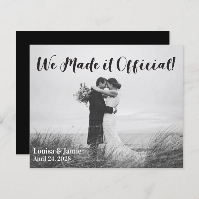 Papier BUDGET simple Nous l'avons rendu Faire-part offici (Devant / Derrière)